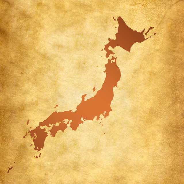 無料の日本地図イラスト素材 古紙のイメージ