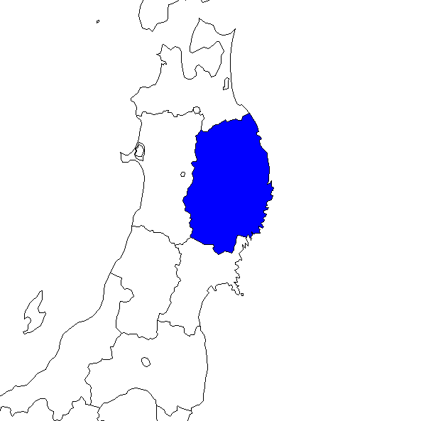 無料の日本地図イラスト集 岩手県 東北地方内の位置