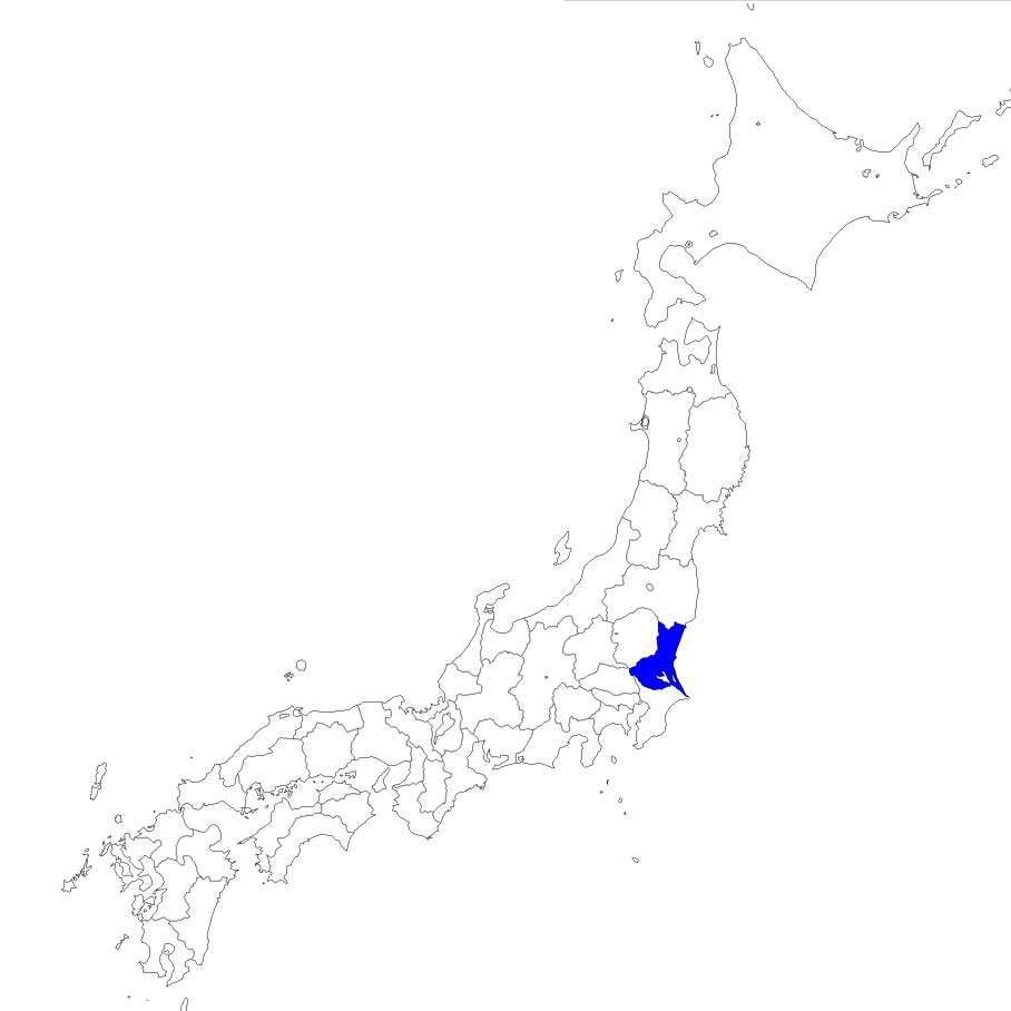 無料の日本地図イラスト集 茨城県 日本地図内の位置