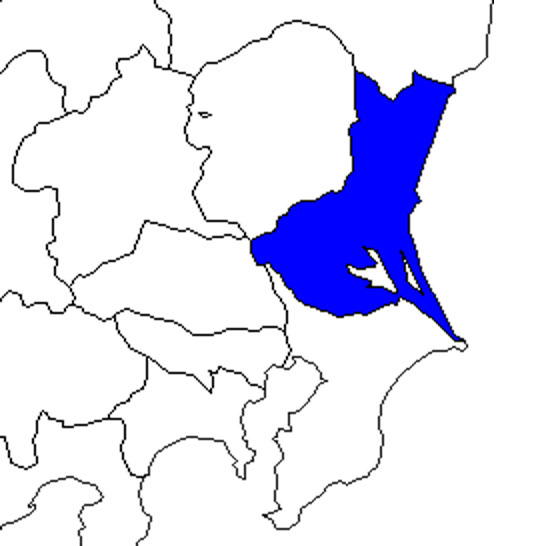 無料の日本地図イラスト集 茨城県 関東地方内の位置