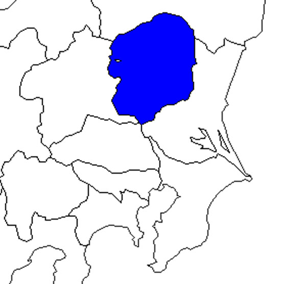 無料の日本地図イラスト集 栃木県 関東地方内の位置