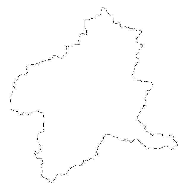 群馬県の無料イラスト素材 県境記載のみの白地図