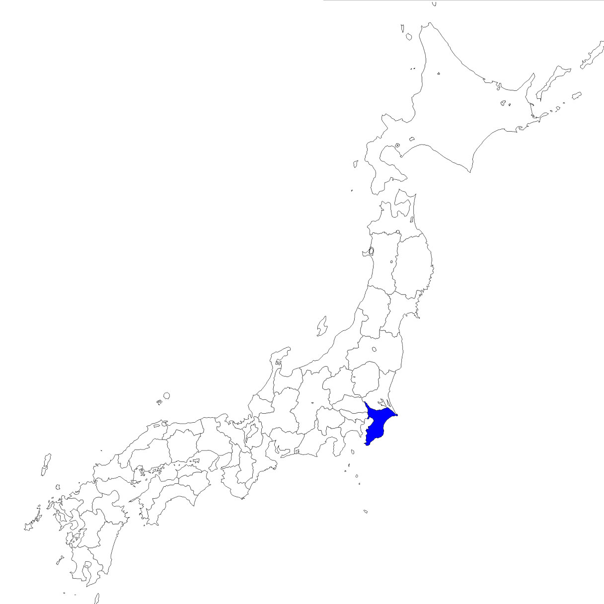 無料の日本地図イラスト集 千葉県 日本地図内の位置