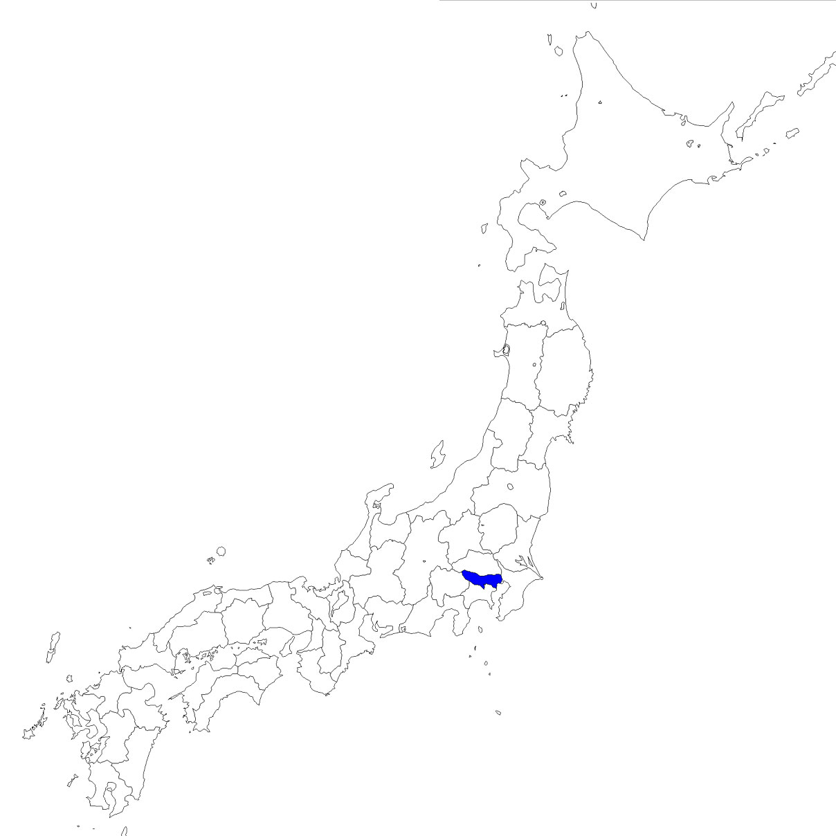 無料の東京都地図イラスト 日本地図内の位置