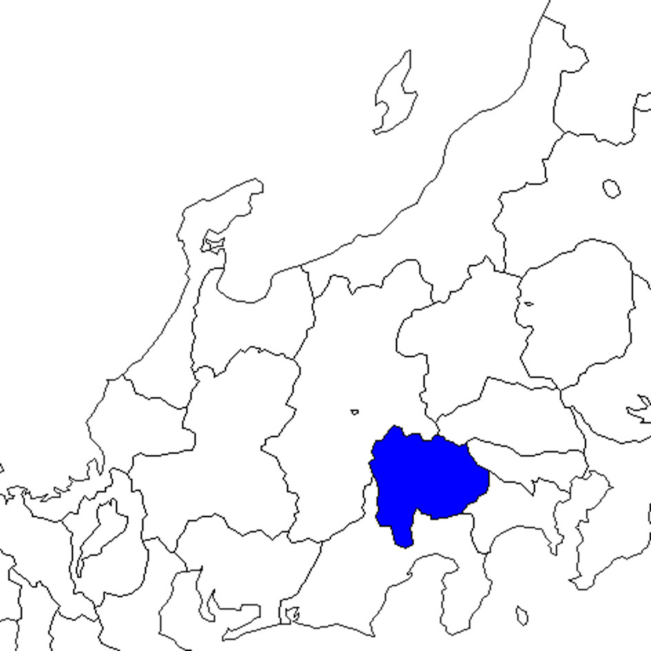 無料の山梨県地図イラスト 日本地図内の位置