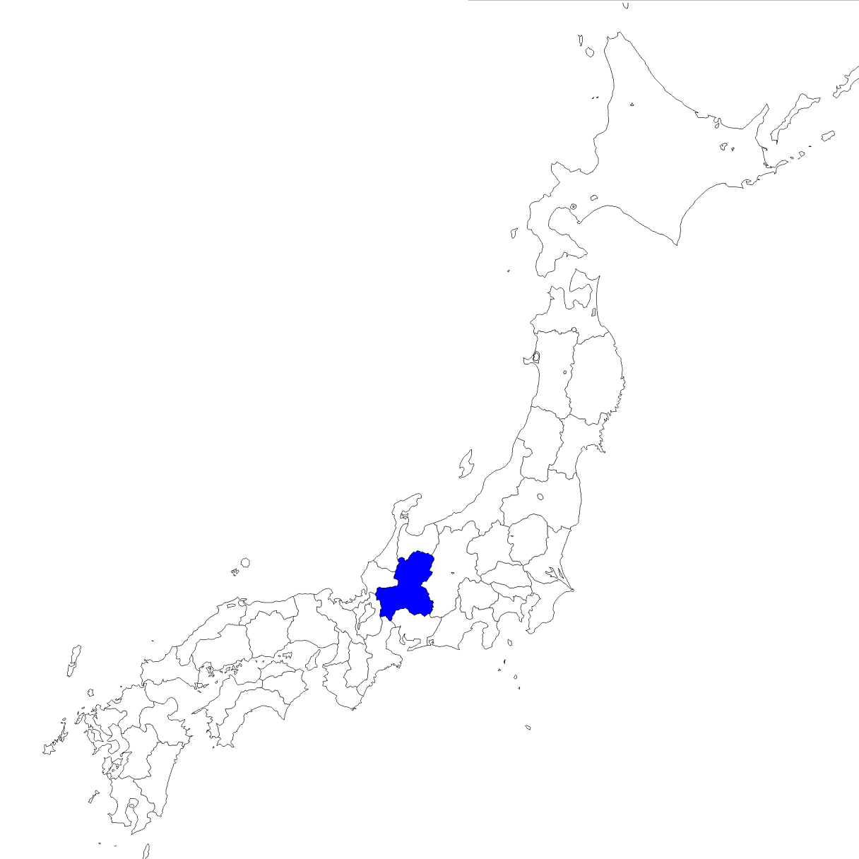 無料の日本地図イラスト集 岐阜県 日本地図内の位置