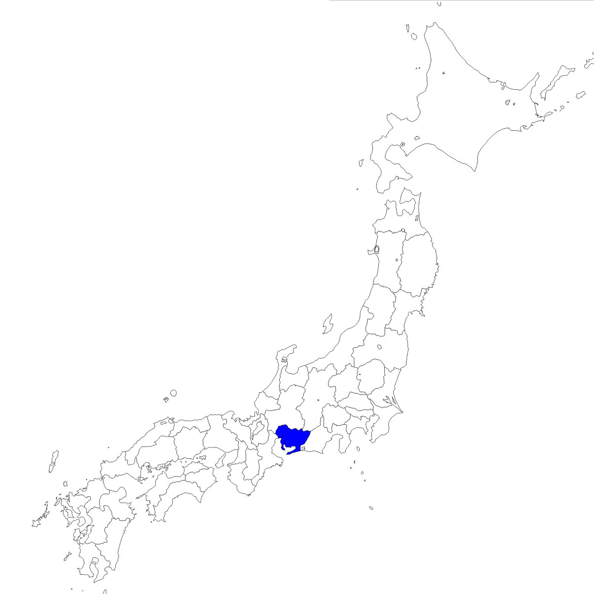 無料の日本地図イラスト集 愛知県 日本地図内の位置