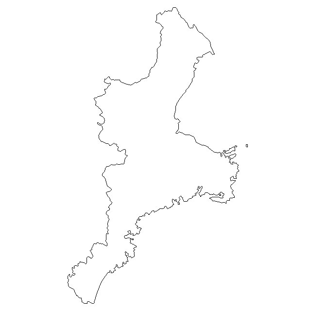 無料の日本地図イラスト集 三重県 白地図 県境のみ