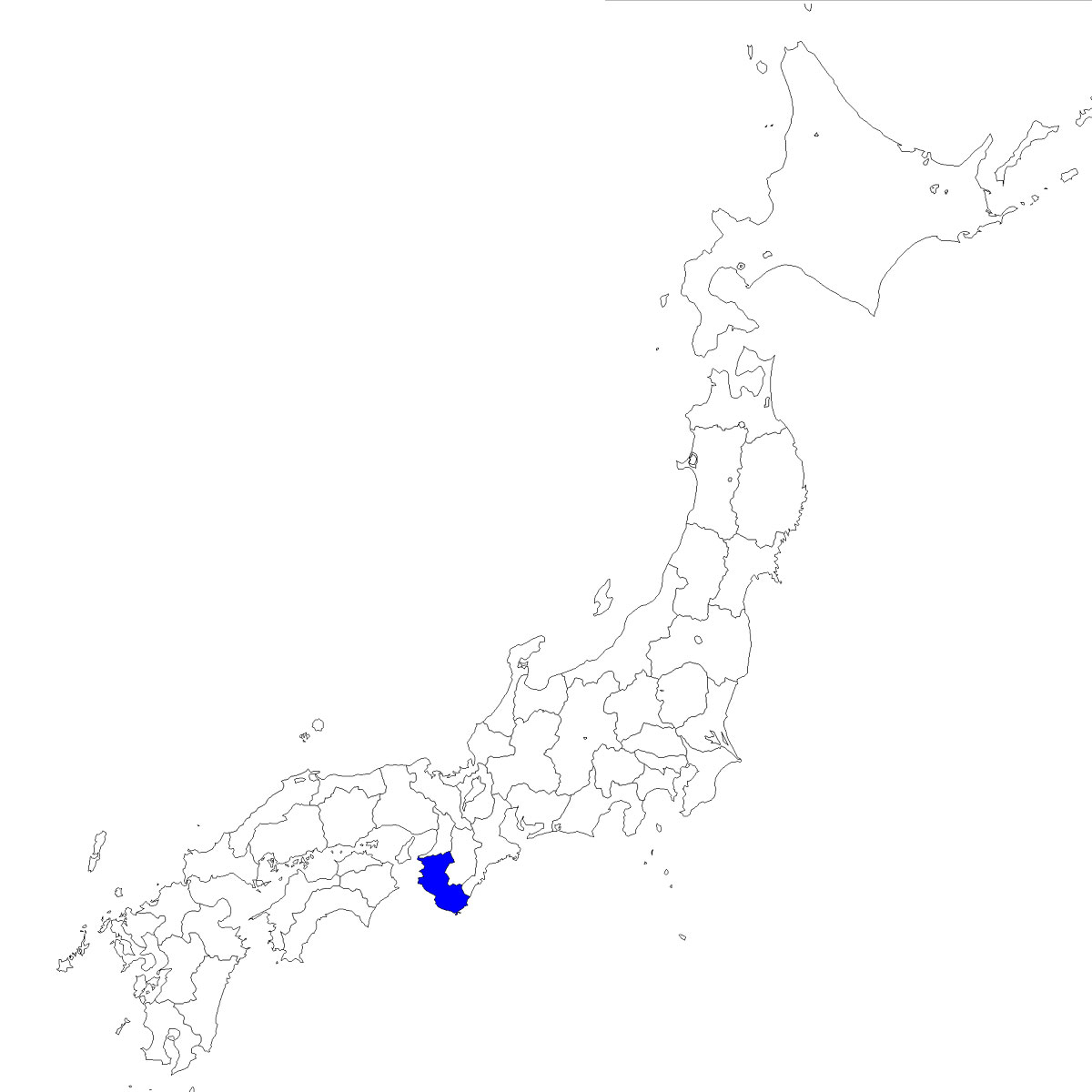 無料の日本地図イラスト集 和歌山県 日本地図内の位置
