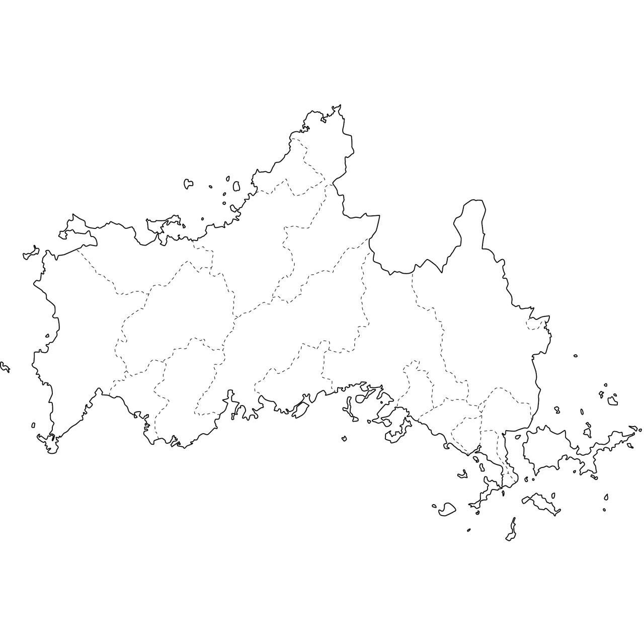 無料の山口県地図イラスト 日本地図内の位置