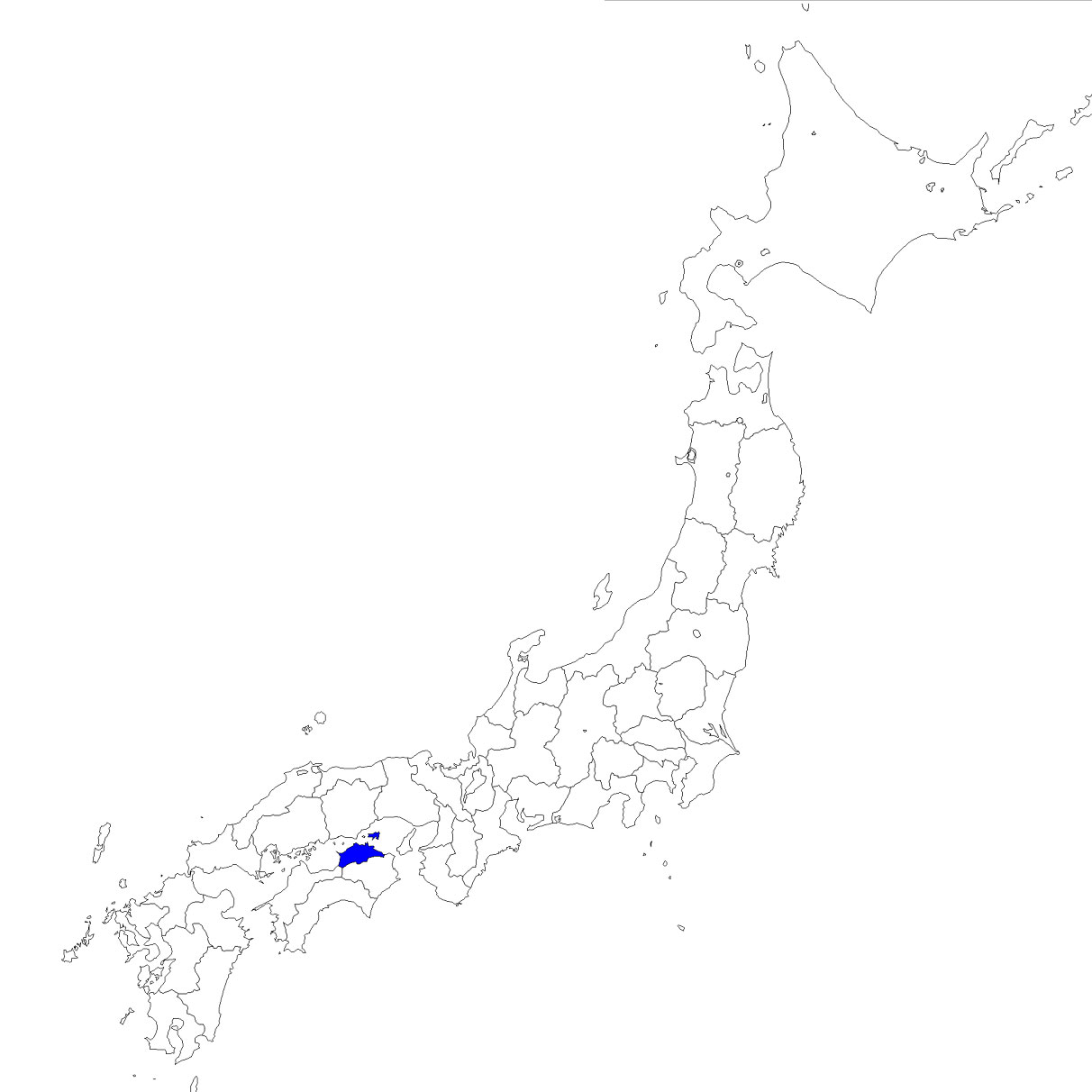 無料の日本地図イラスト集 香川県 日本地図内の位置