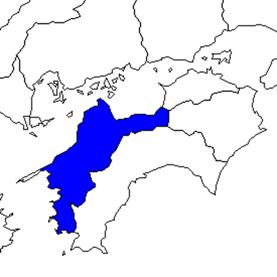 無料の日本地図イラスト集 愛媛県 四国地方内の位置