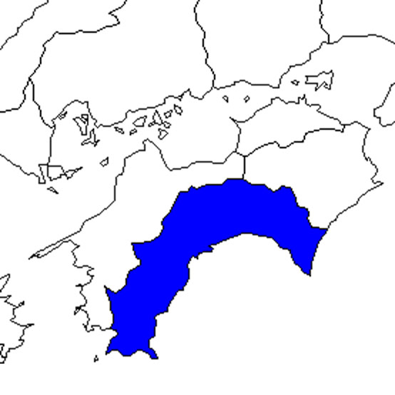 無料の日本地図イラスト集 高知県 四国地方内の位置