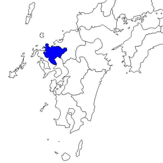 無料の佐賀県地図イラスト 日本地図内の位置
