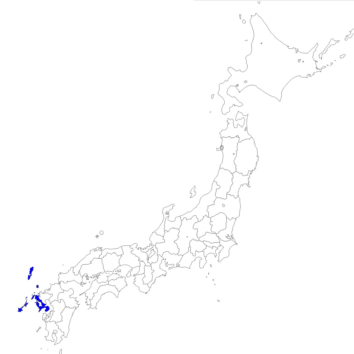 無料の日本地図イラスト集 長崎県 日本地図内の位置