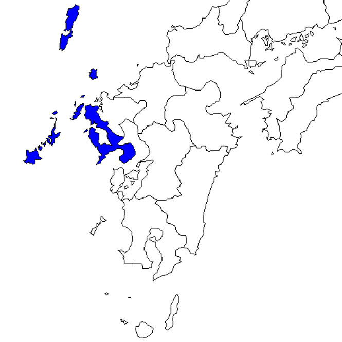 無料の日本地図イラスト集 長崎県 九州地方内の位置