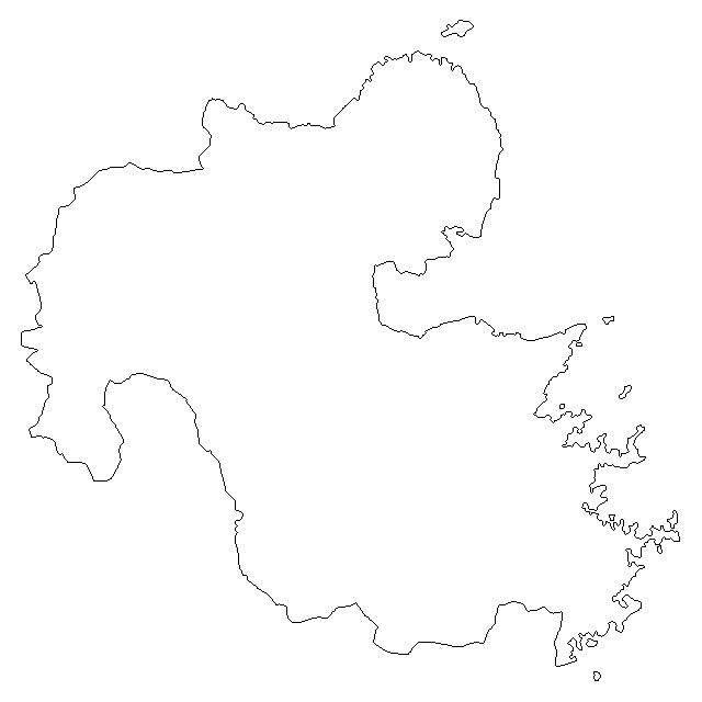 無料の日本地図イラスト集 大分県 白地図 県境のみ