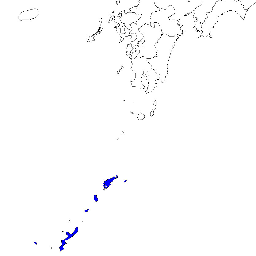 無料の日本地図イラスト集 沖縄県 九州地方内の位置