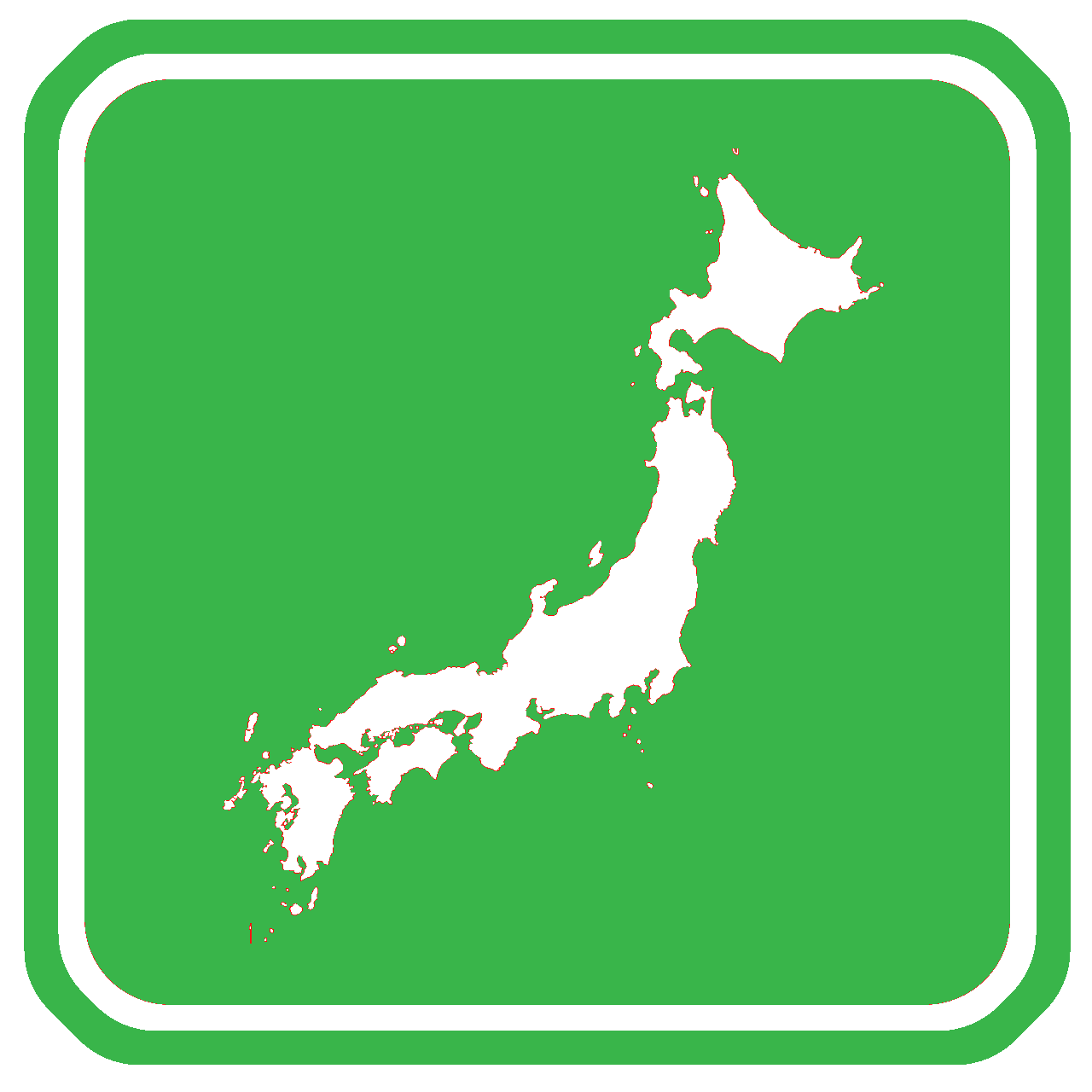完全無料の日本地図イラスト集 アイコンイメージ 緑