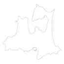 青森県の無料イラスト素材 県境記載のみの白地図