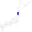 秋田県の無料イラスト素材 日本国内における位置表示（青）