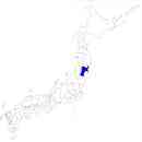 宮城県の無料イラスト素材 日本国内における位置表示（青）