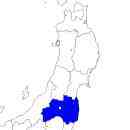 福島県の無料イラスト素材 東北地方における位置表示（青）