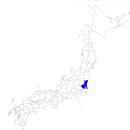 茨城県の無料イラスト素材 日本国内における位置表示（青）
