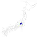群馬県の無料イラスト素材 日本国内における位置表示（青）