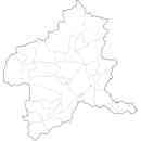 群馬県の無料イラスト素材 県境と市町村境表示の白地図