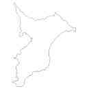 千葉県の無料イラスト素材 県境記載のみの白地図