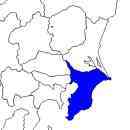 千葉県の無料イラスト素材 東北地方における位置表示（青）