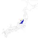 新潟県の無料イラスト素材 日本国内における位置表示（青）
