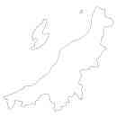 新潟県の無料イラスト素材 県境記載のみの白地図