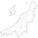 新潟県の無料イラスト素材 県境と市町村境表示の白地図