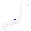 富山県の無料イラスト素材 日本国内における位置表示（青）