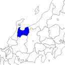 富山県の無料イラスト素材 東北地方における位置表示（青）