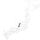 石川県の無料イラスト素材 日本国内における位置表示（青）