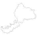 福井県の無料イラスト素材 県境記載のみの白地図