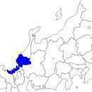 福井県の無料イラスト素材 東北地方における位置表示（青）