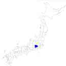 山梨県の無料イラスト素材 日本国内における位置表示（青）