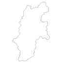長野県の無料イラスト素材 県境記載のみの白地図