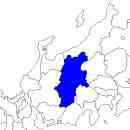 長野県の無料イラスト素材 東北地方における位置表示（青）