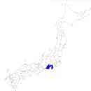静岡県の無料イラスト素材 日本国内における位置表示（青）