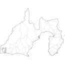 静岡県の無料イラスト素材 県境と市町村境表示の白地図