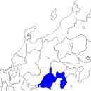 静岡県の無料イラスト素材 東北地方における位置表示（青）
