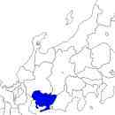 愛知県の無料イラスト素材 東北地方における位置表示（青）