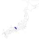 京都府の無料イラスト素材 日本国内における位置表示（青）