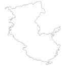 和歌山県の無料イラスト素材 県境記載のみの白地図