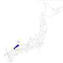 島根県の無料イラスト素材 日本国内における位置表示（青）